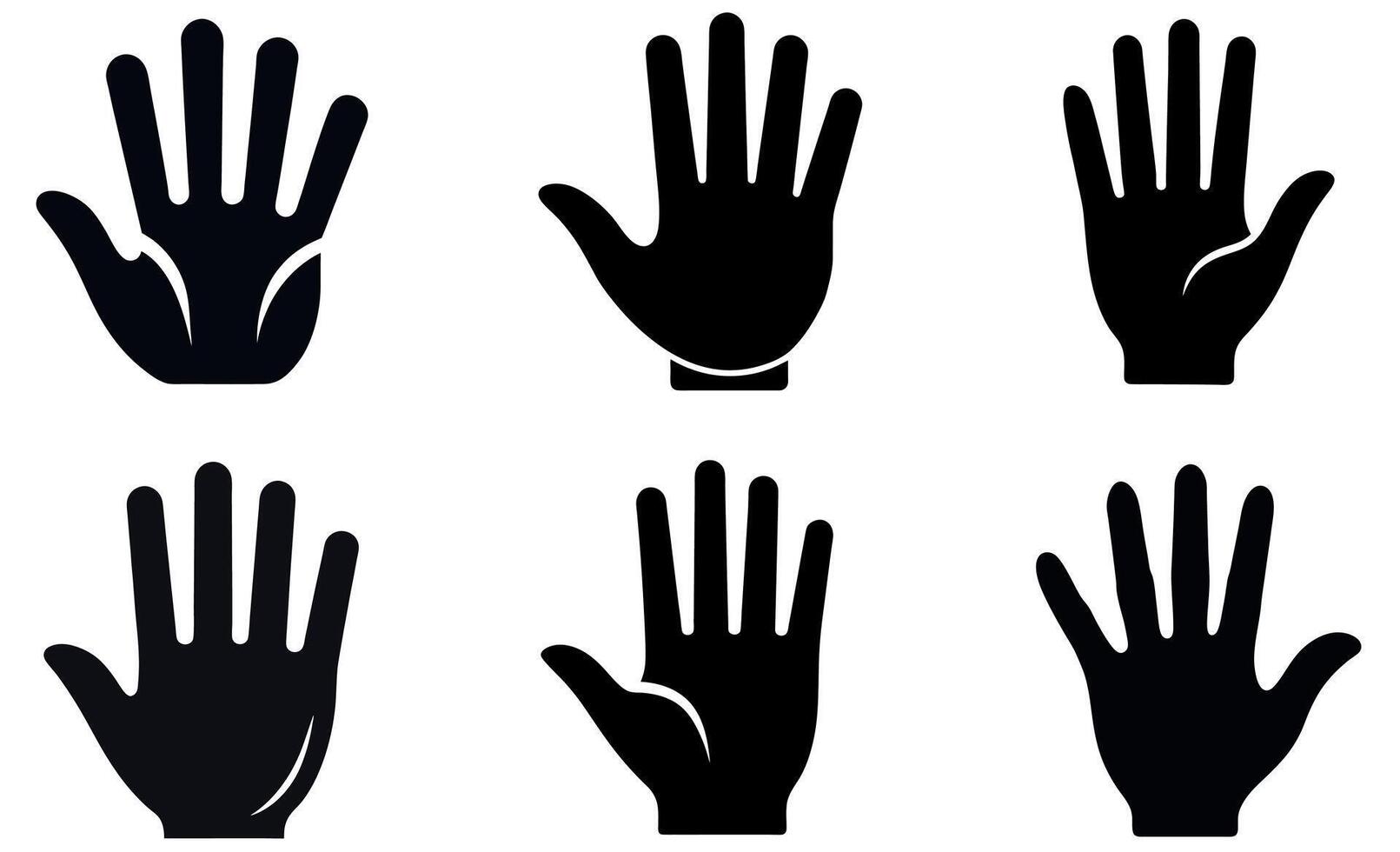 simple Silhouette Hand Icons vector