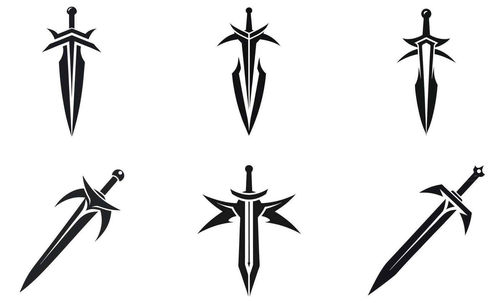 Collection of Stylized Swords vector
