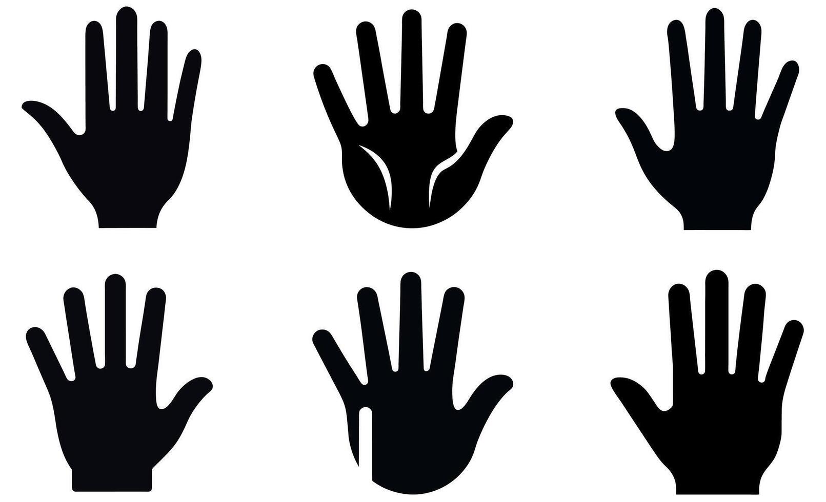 Silhouette Hand Icons set vector