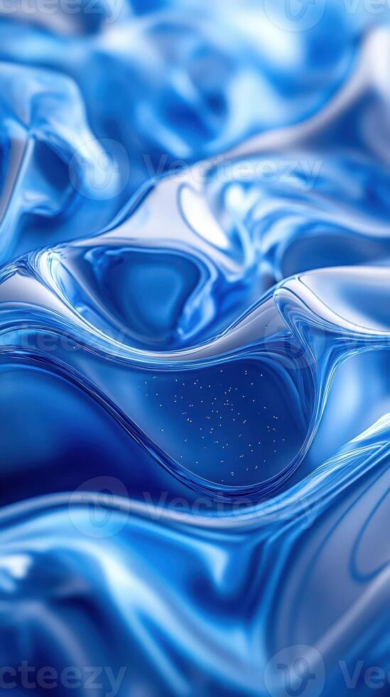 Fluid blue abstract texture with soft waves and sparkling elements in a tranquil setting photo