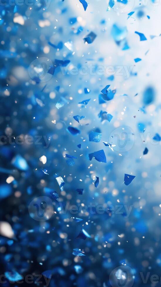 Bright blue shards sparkle in swirling motion, creating a mesmerizing effect that captures attention at an event photo