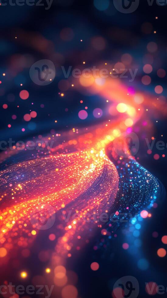 Colorful abstract light trails create a mesmerizing visual display in a dark background photo