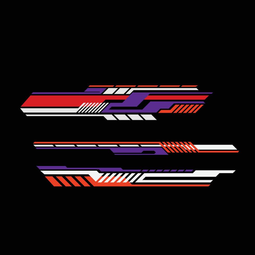 Car livery background decal design with striped style is very suitable for racing and modified cars vector