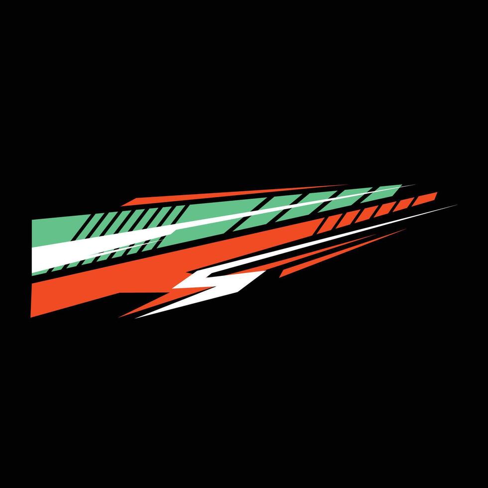 rally car side body background sticker design vector