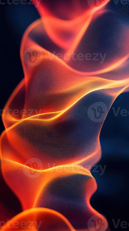 Colorful abstract waves of light create a mesmerizing visual display in dark background photo