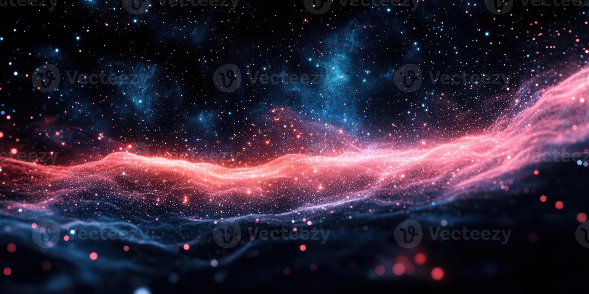 Stunning cosmic view showcasing colorful nebulae and glowing stars in a vast night sky photo