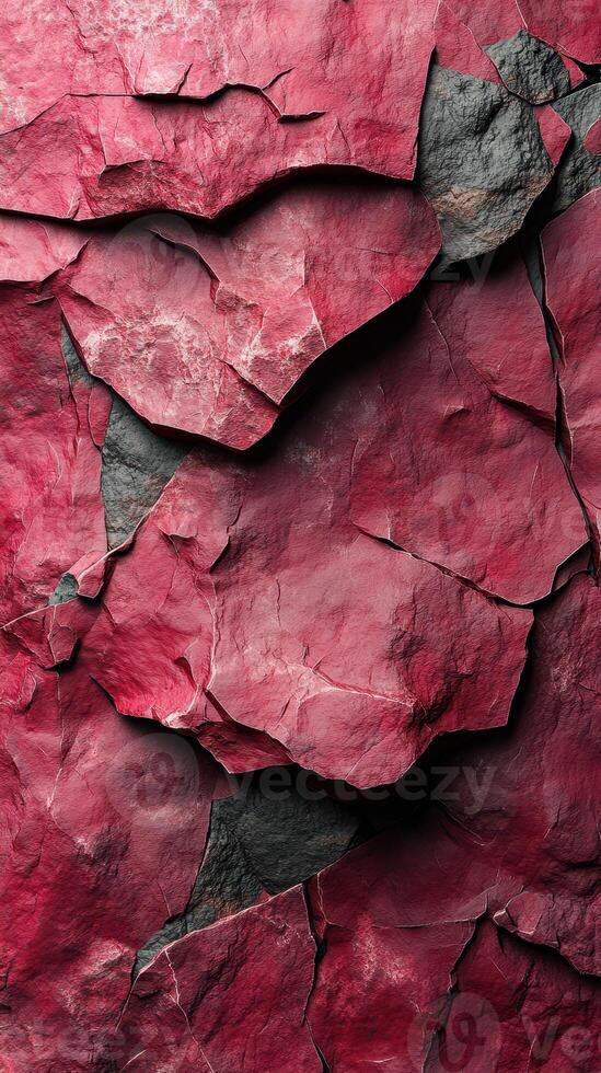 Unique texture of red and black layered rocks creates an abstract natural backdrop photo