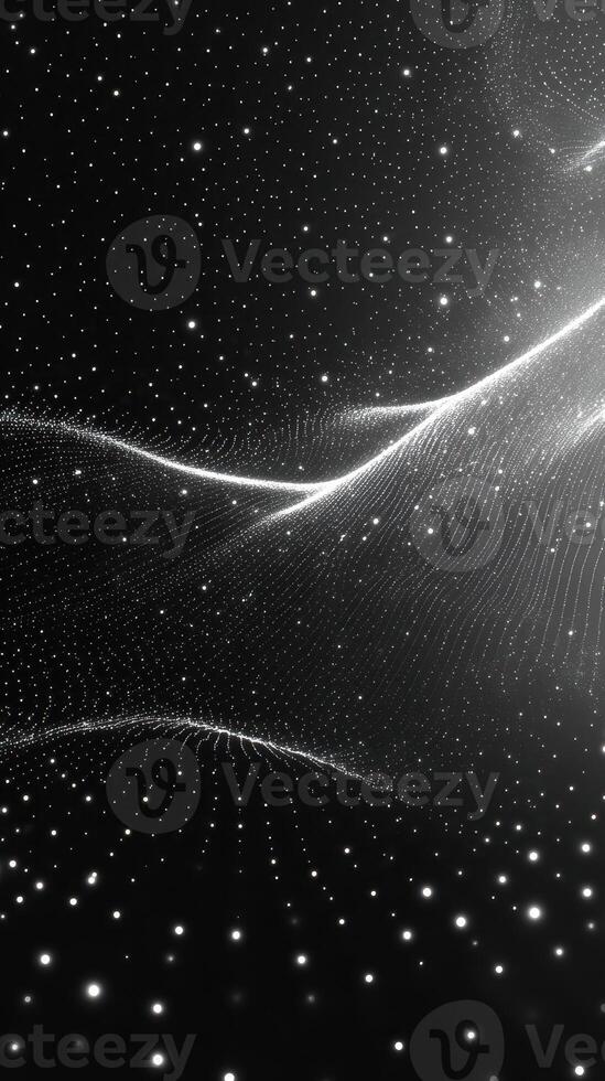 Dynamic abstract pattern of light and dark with flowing lines and shimmering points creating a mesmerizing visual experience photo