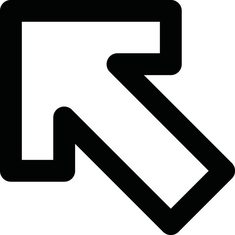 Black Icon of an Upward Left Arrow on a White Background vector