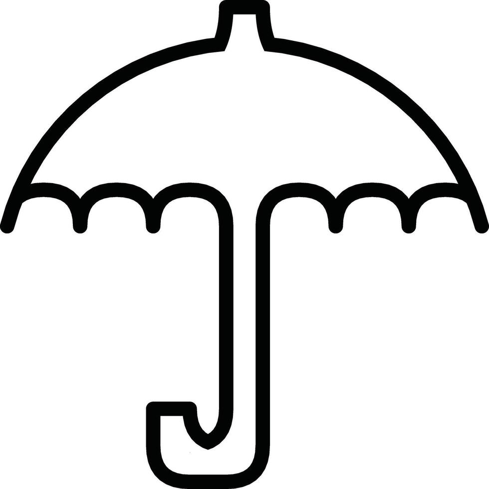 Minimalist Black and White Umbrella Icon with Clean Design vector