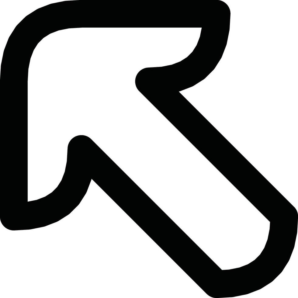 Black Arrow Pointing Upward and Left in Minimalist Style vector