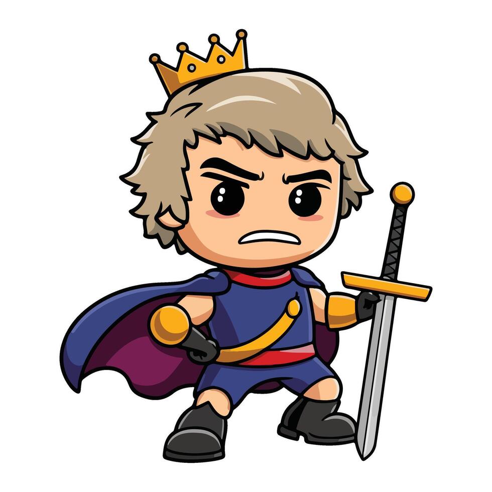 The Brave Prince and His Sword vector