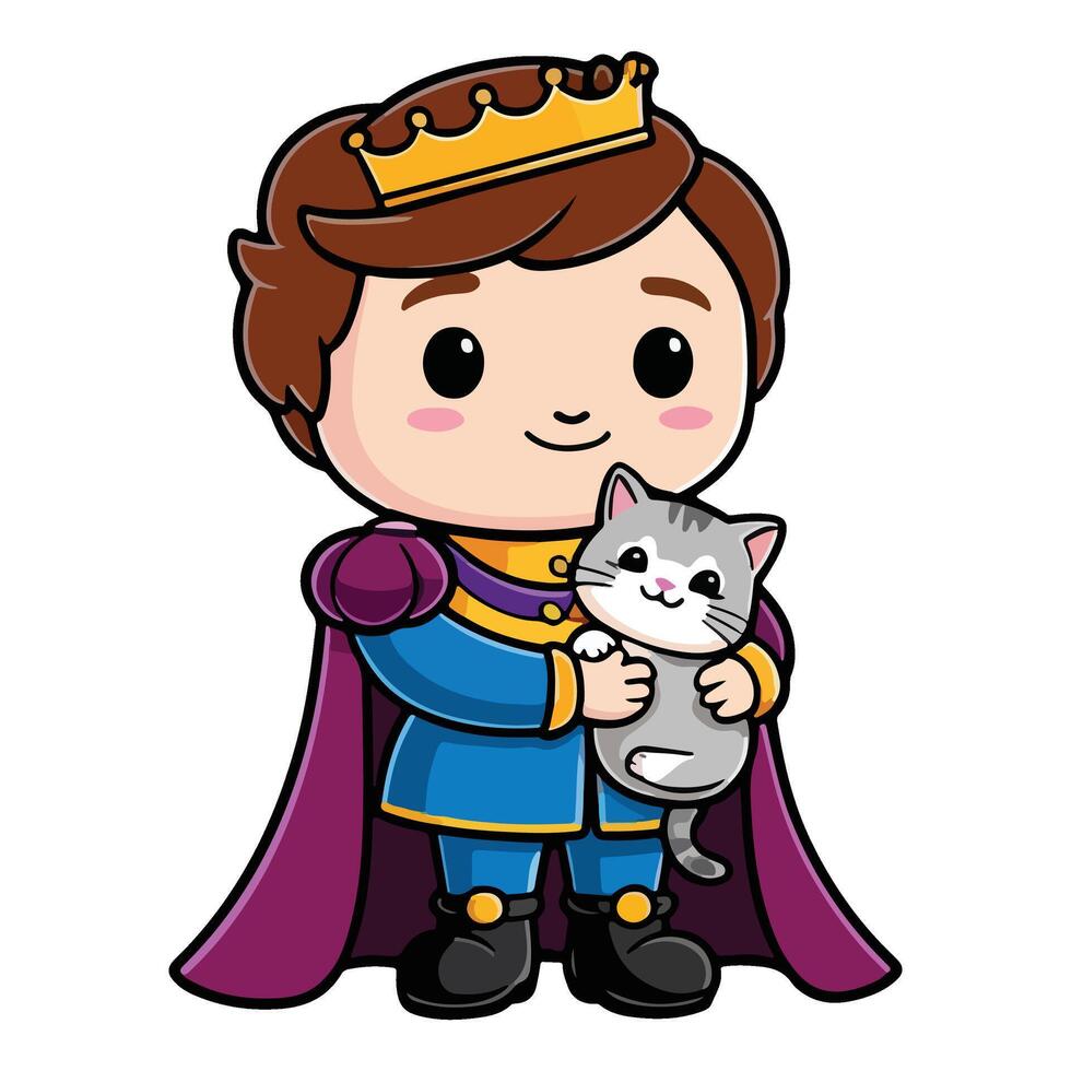 The Little Prince and His Fluffy Companion vector