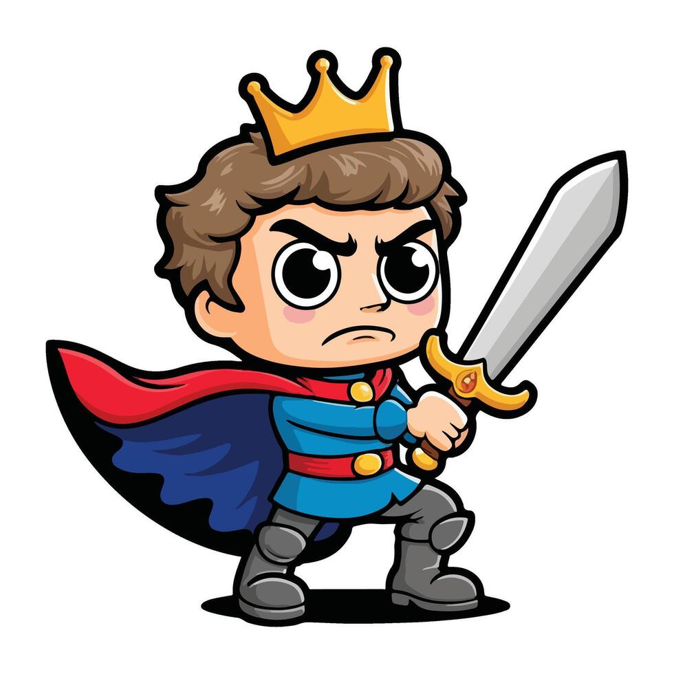 Adorable Prince Ready for Battle vector