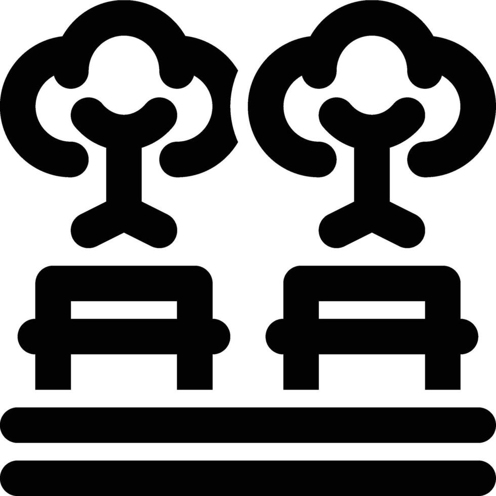 Garden, Park, Trees Outline Icon vector