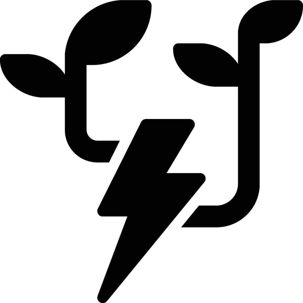 Green Energy, Bio Energy, Sustainable Glyph Solid Icon vector