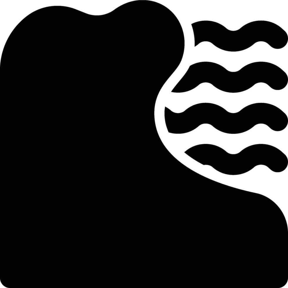 Erosion, Soil Erosion, Water Glyph Solid Icon vector
