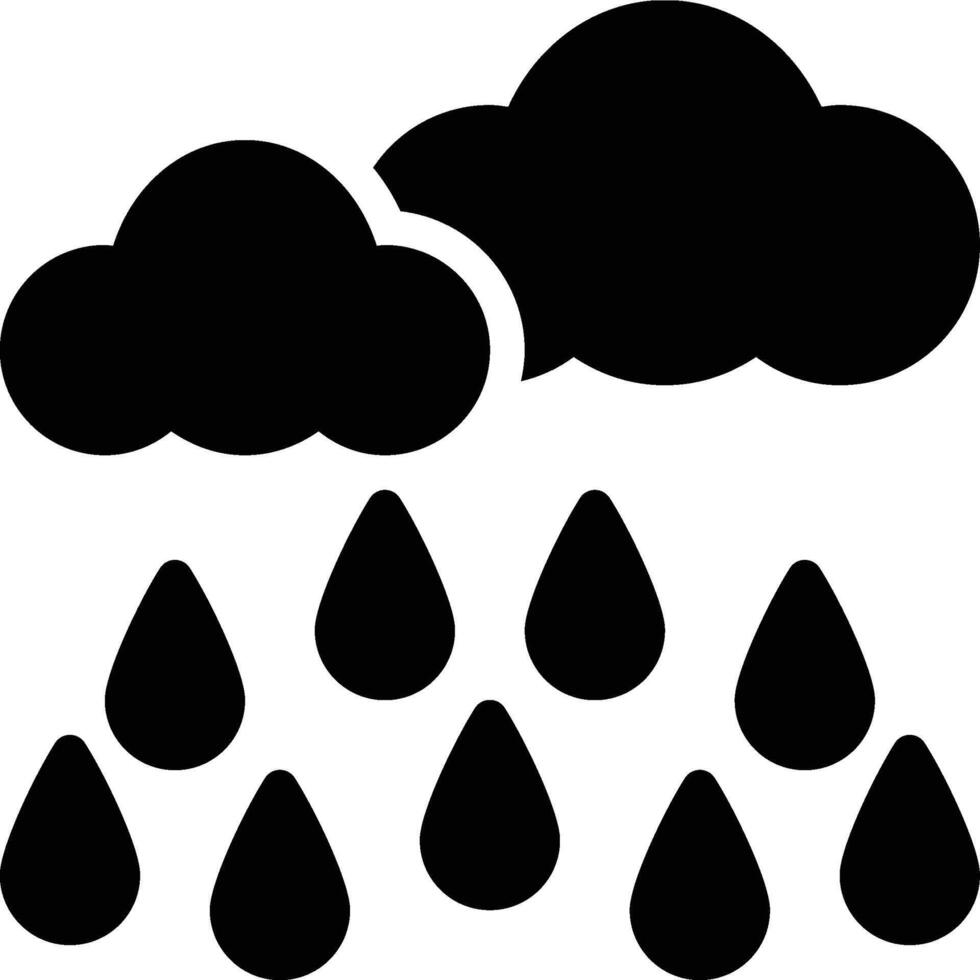 Rain, Rainy, Raining Glyph Solid Icon vector