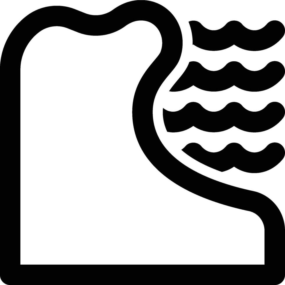 Erosion, Soil Erosion, Water Outline Icon vector