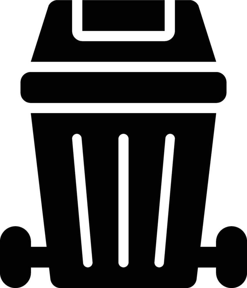 Bin, Trash Can, Waste Glyph Solid Icon vector