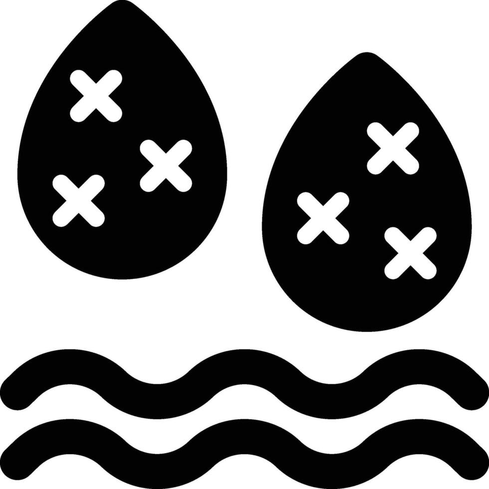 Water Pollution, Pollution, Contamination Glyph Solid Icon vector