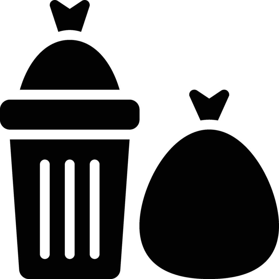 Waste, Disposal, Trash Glyph Solid Icon vector