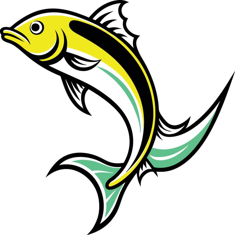 Mahi-Mahi colorful saltwater fish found in warm waters eps vector