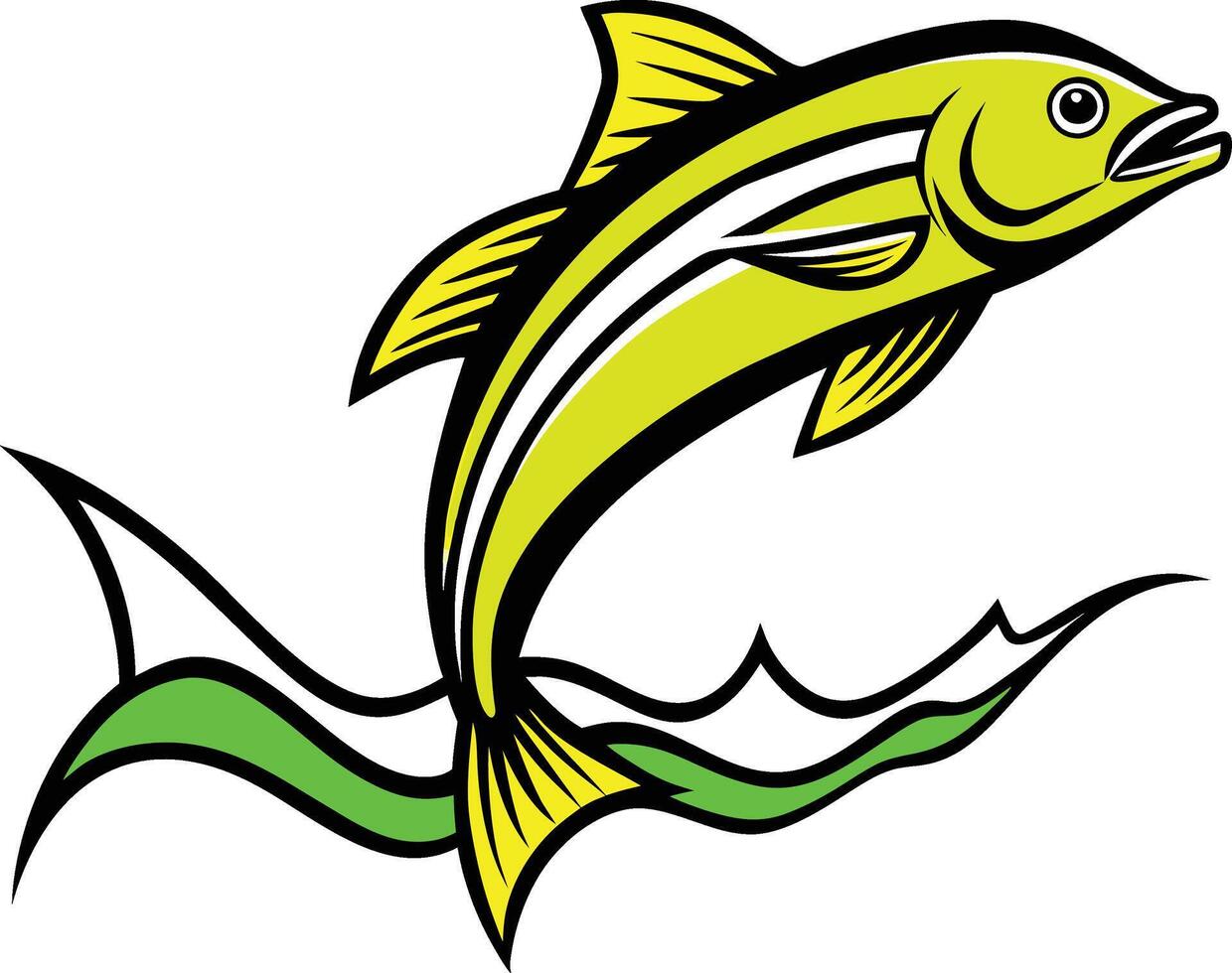 Mahi-Mahi colorful saltwater fish found in warm waters vector