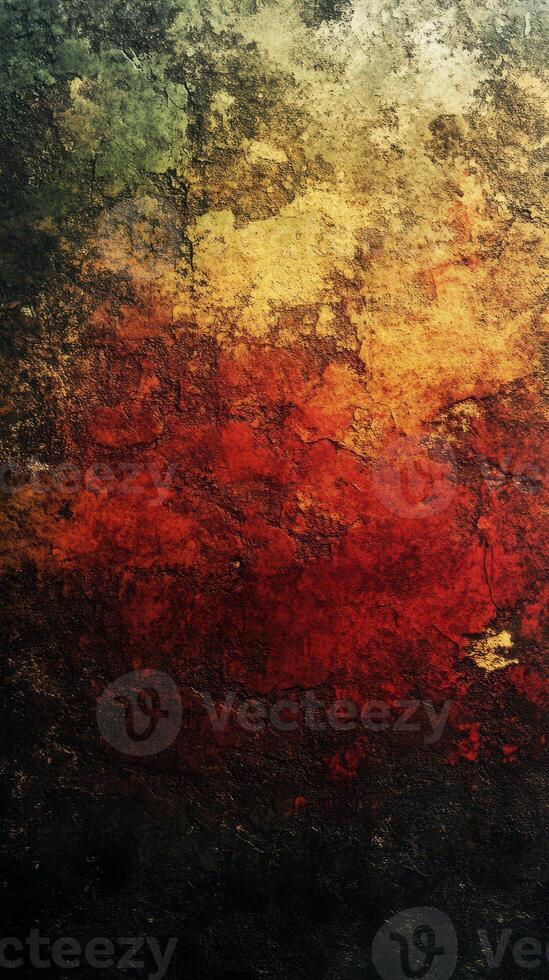 Abstract texture with vibrant red and gold tones resembling natural elements in an artistic display photo