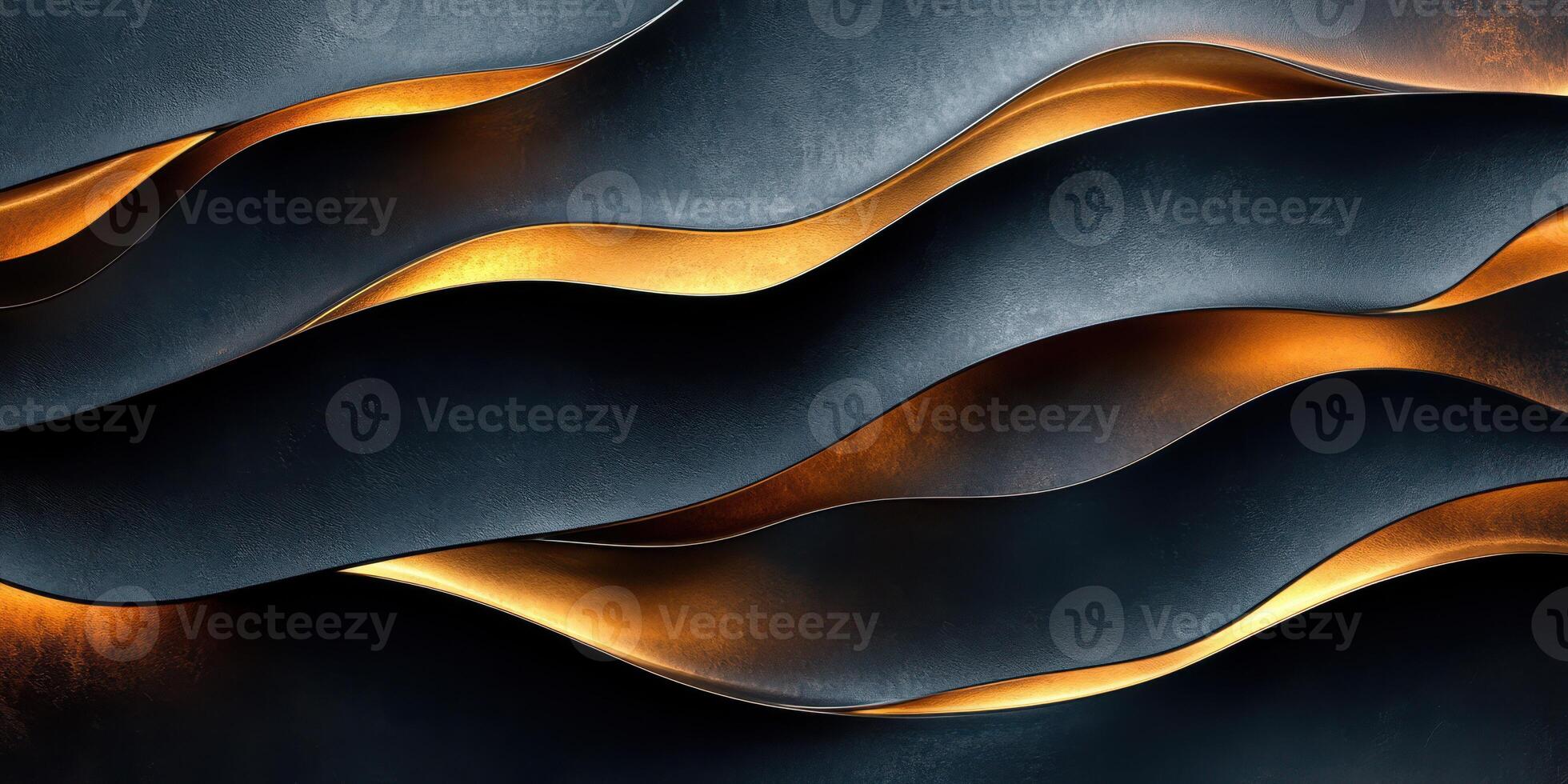 Flowing design featuring wavy patterns and warm lighting creating an elegant atmosphere in a modern space photo