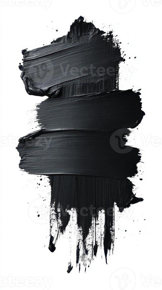 Creative use of black paint for artistic expression on a blank canvas surface in a studio setting photo