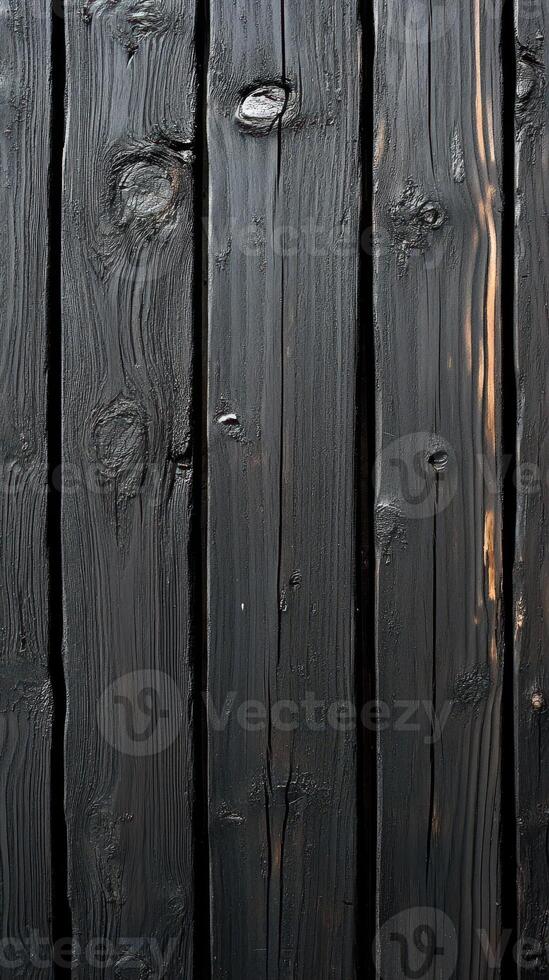 Dark wooden planks with textured surface capture attention in a rustic setting photo