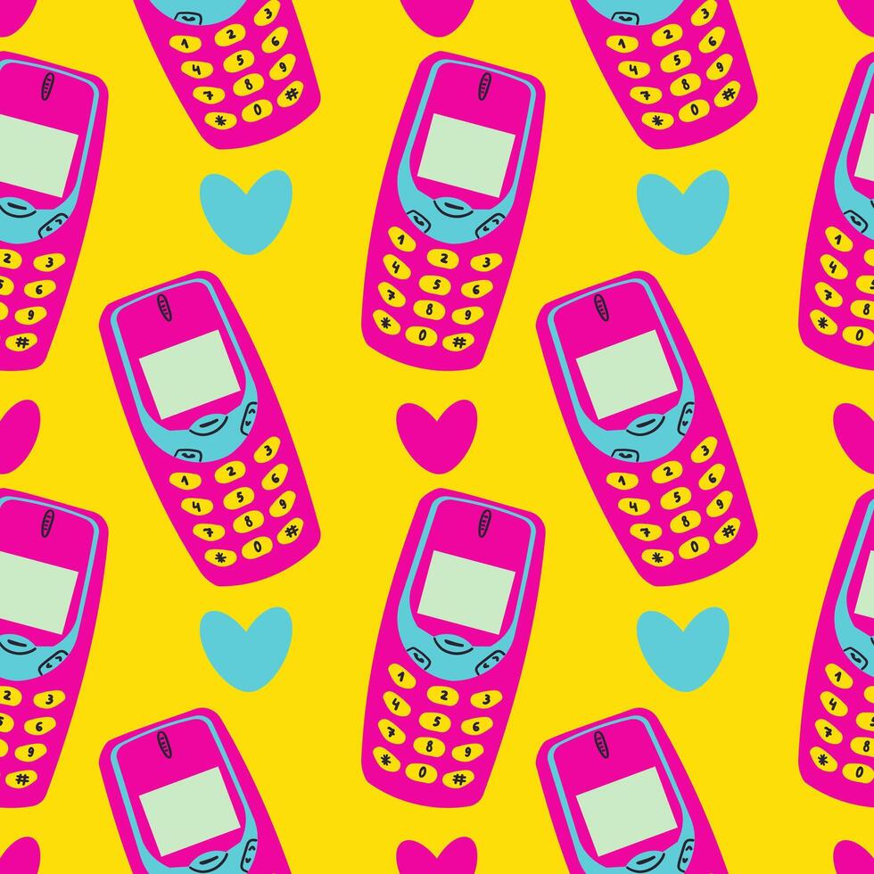 Set of Various classic and modern telephones. Wire, cell and mobile phones. Retro vintage style icons. Hand drawn illustration. All elements are isolated vector