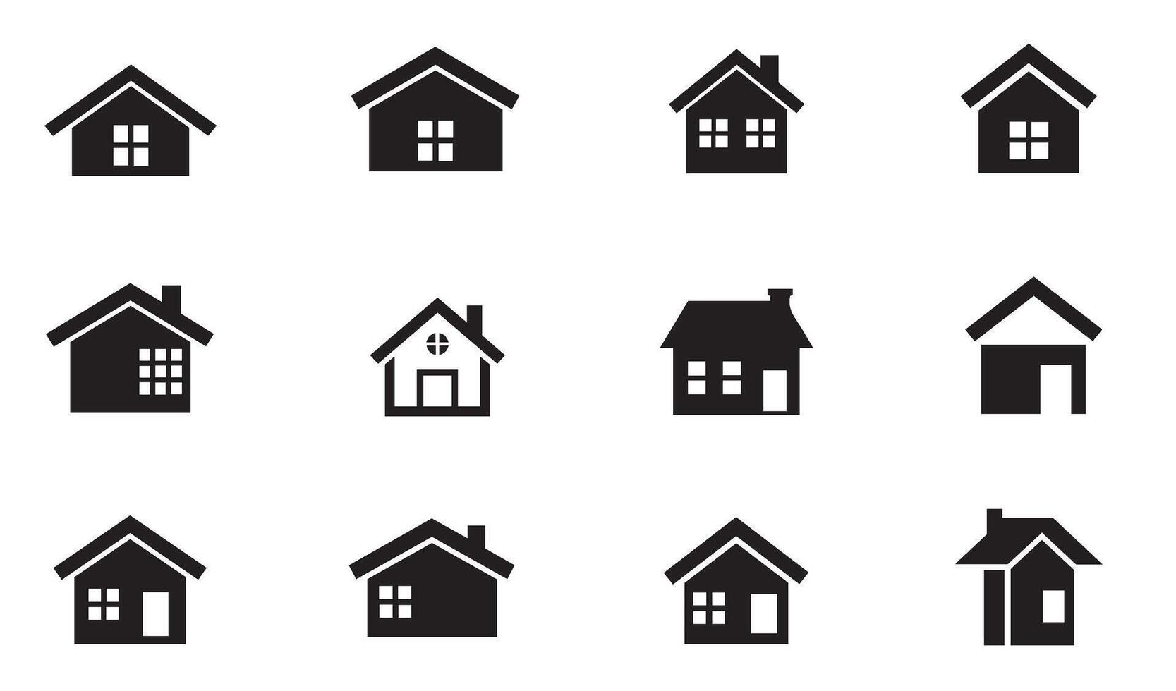 Diverse Home Icon Set Collection for Infographics Logos Websites and Marketing Material vector