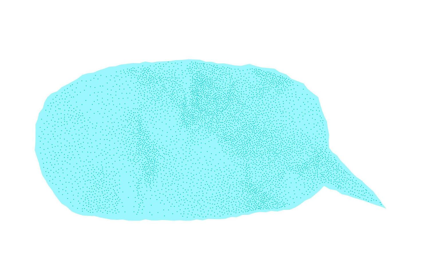 Aged paper speech bubble, blue isolated template for banner. Dialogue balloon with dotted gritty texture halftone effect, notebook sheet with jagged torn edges. vector