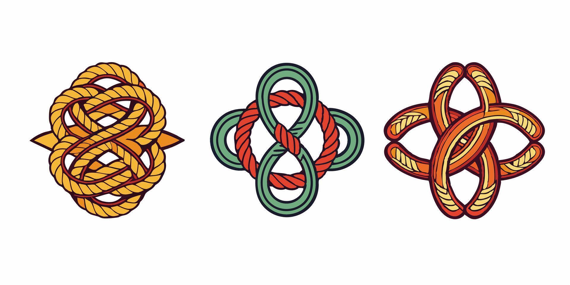 Three different celtic knots on a white background vector
