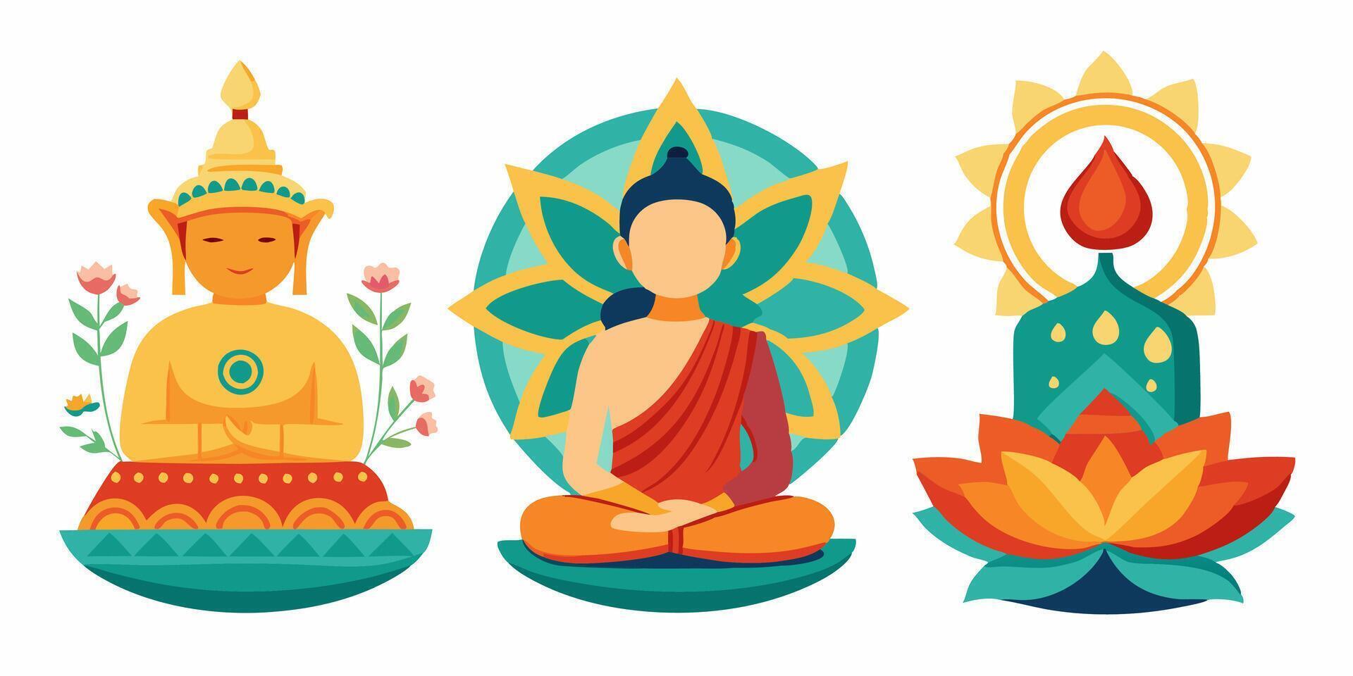 Buddha, buddha, buddha, buddha, buddha vector