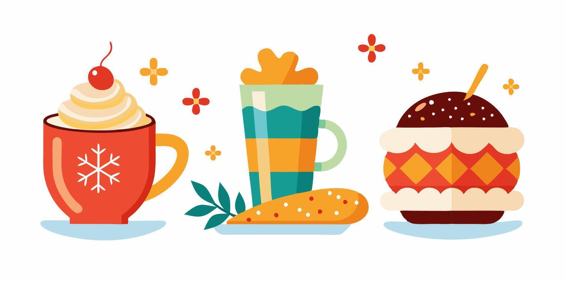 Hot drinks illustration vector