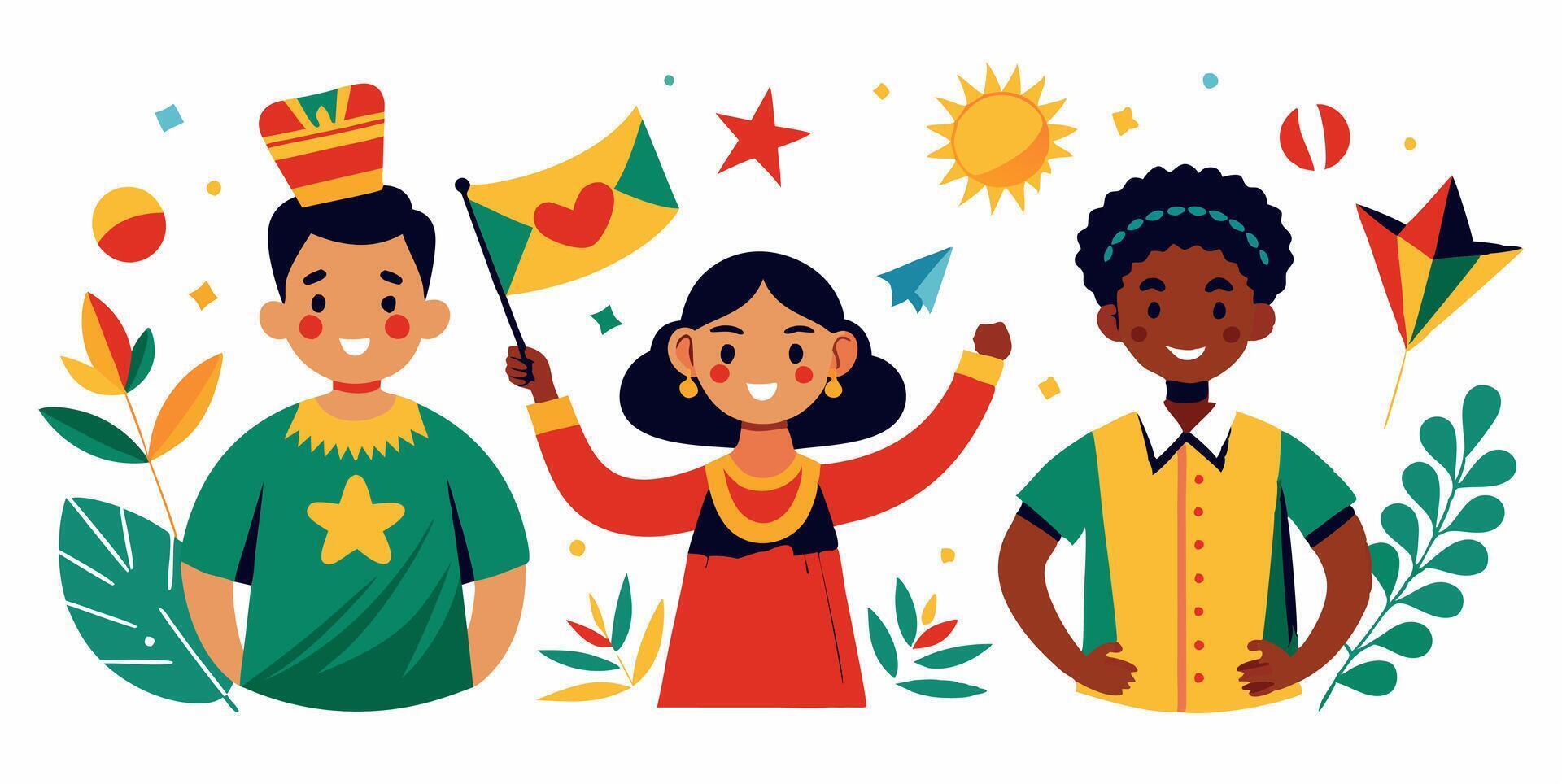 Happy independence day of guinea vector