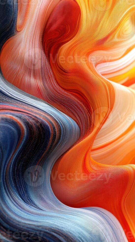 Vibrant swirling patterns of color blend together in a dynamic abstract composition photo