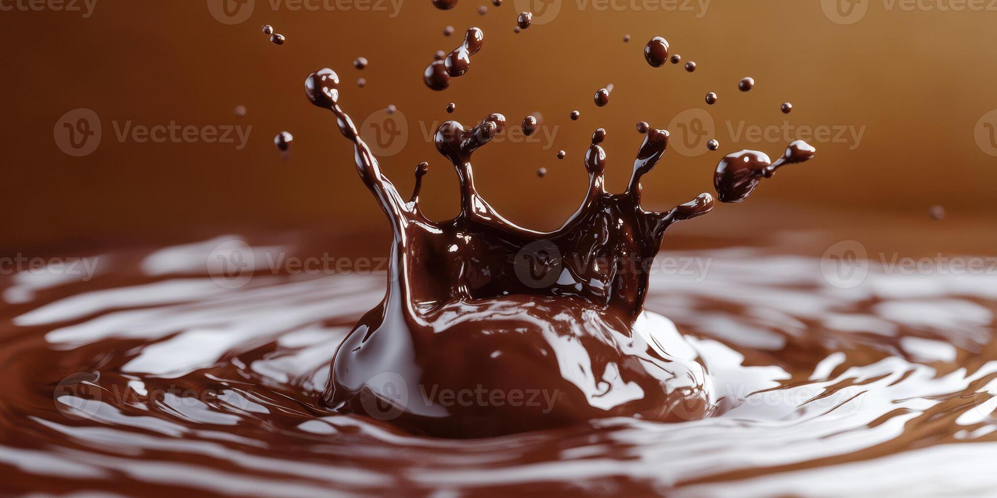 Chocolate splash captures the moment of rich liquid dynamics in a smooth textured environment photo