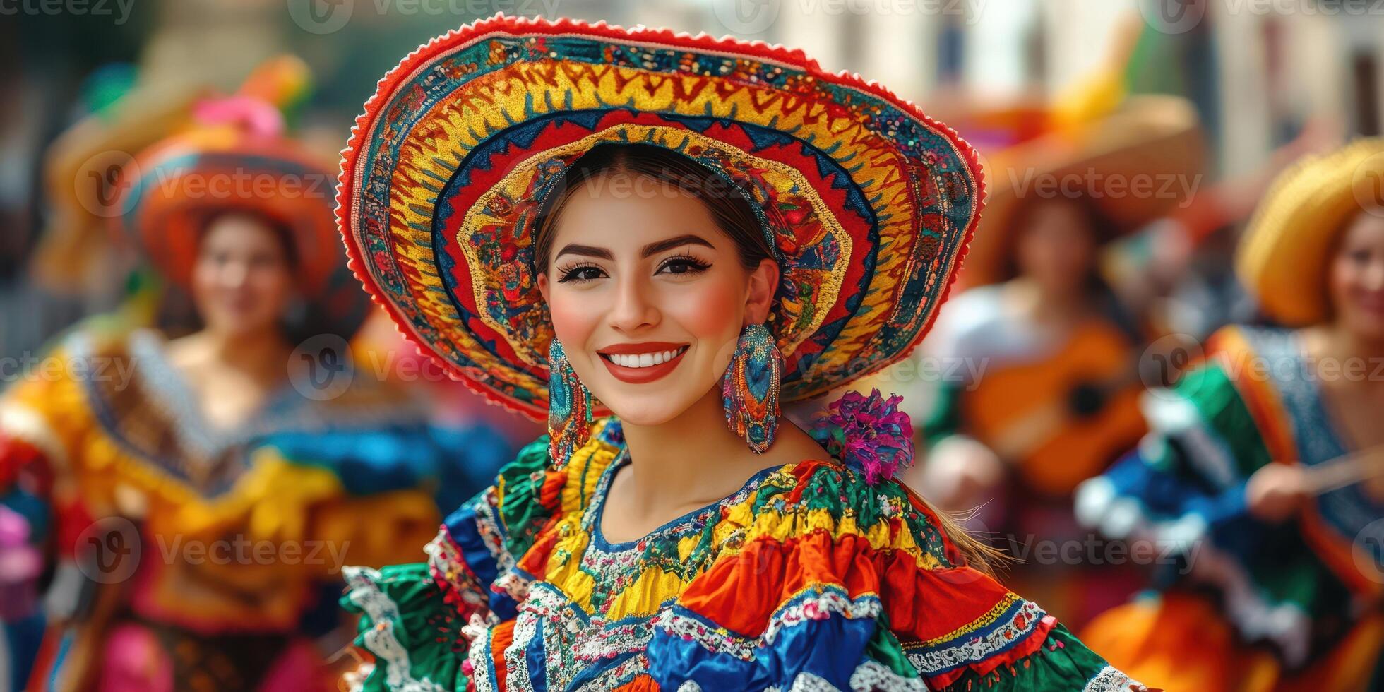 Vibrant celebration of traditional dance and culture in a colorful festival setting photo