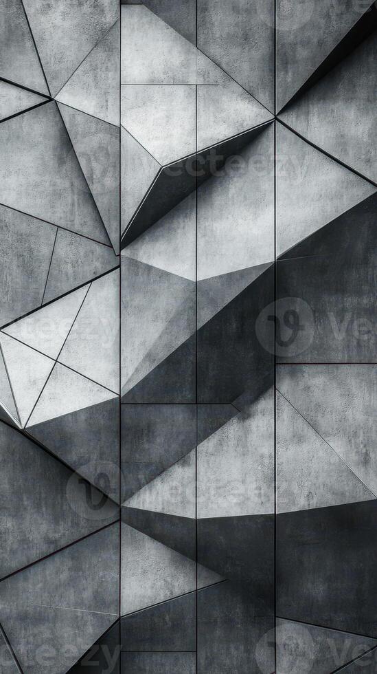 Geometric abstract pattern showcasing sharp angles and smooth surfaces in a modern architectural setting photo