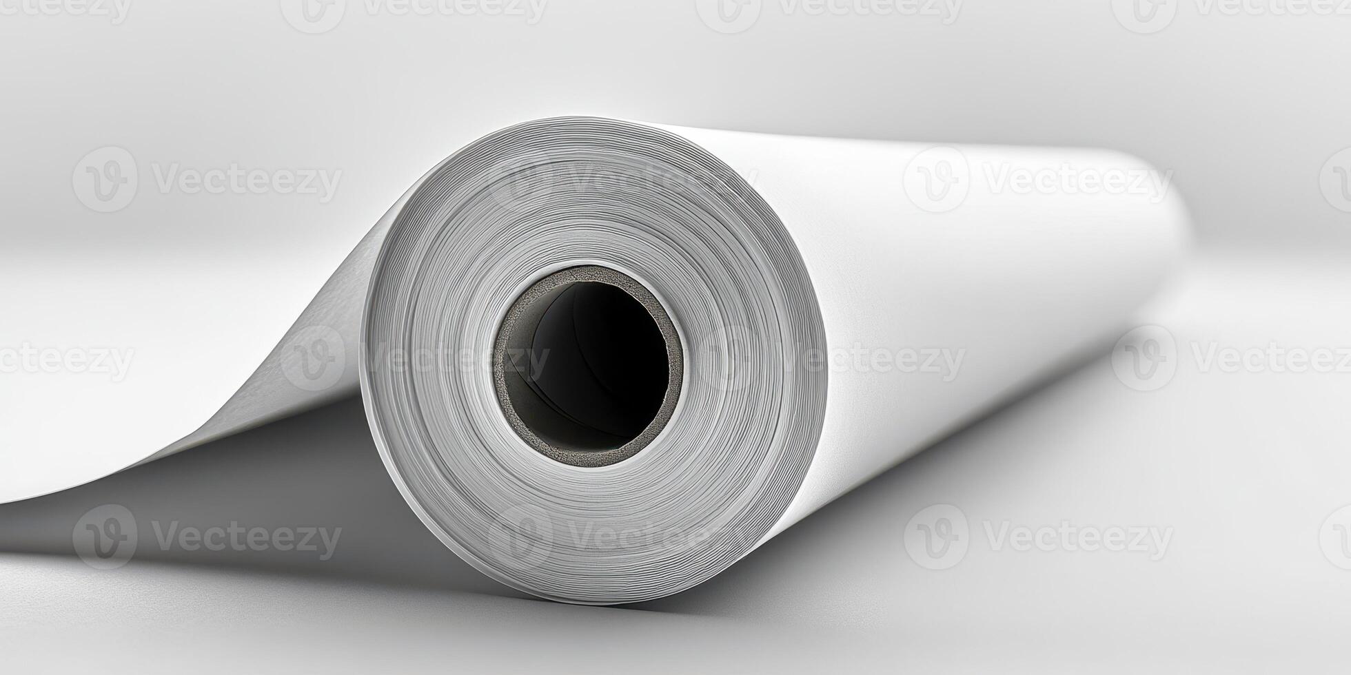Rolled blank paper on a neutral background for creative projects and artistic endeavors in minimalistic design photo
