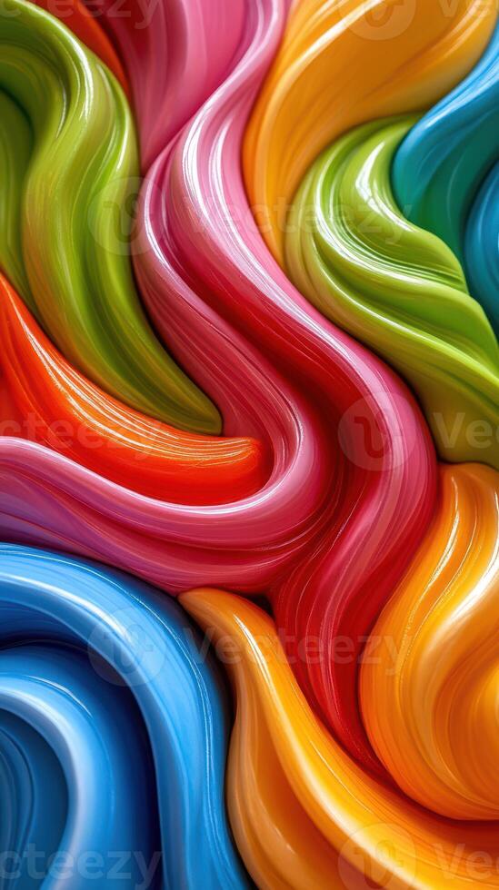 Colorful swirls of paint create a vibrant abstract design in a dynamic pattern and texture photo