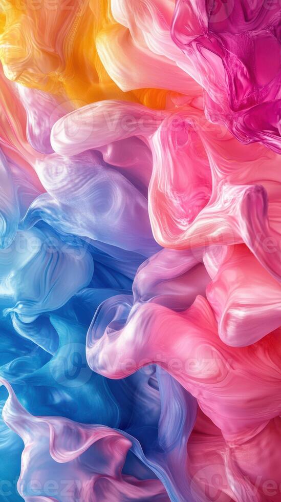 Colorful abstract swirls with vibrant hues blending seamlessly in a fluid design photo