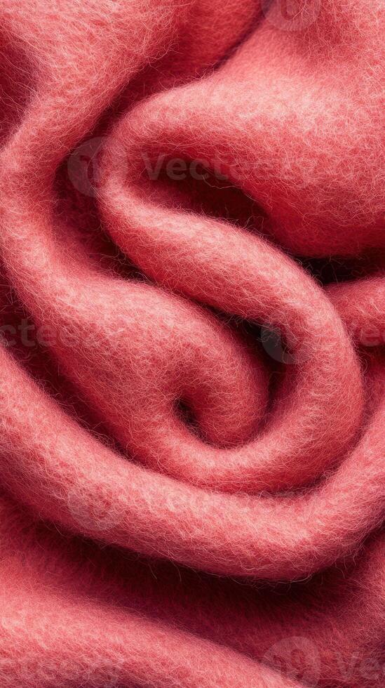 Textured pink fabric curls elegantly, creating a soft and inviting appearance perfect for cozy decor photo