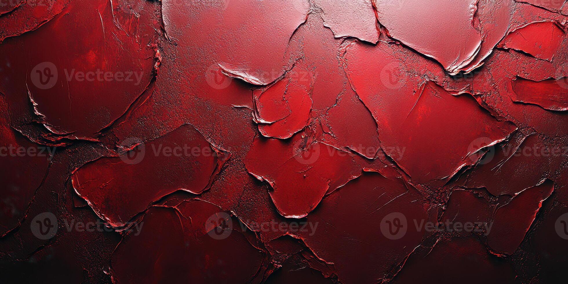 Textured red surface with layered, cracked design reflecting artistic flair and depth in modern decor photo