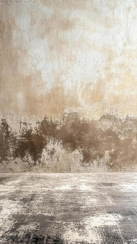 Background featuring textured wall and floor with a warm color palette ideal for photography or artistic projects photo