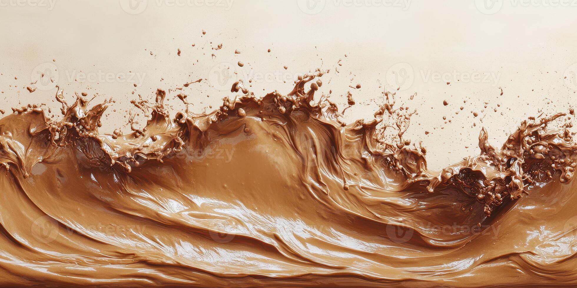Natural brown liquid creates dynamic wave splashes against a neutral background in a smooth flowing motion photo